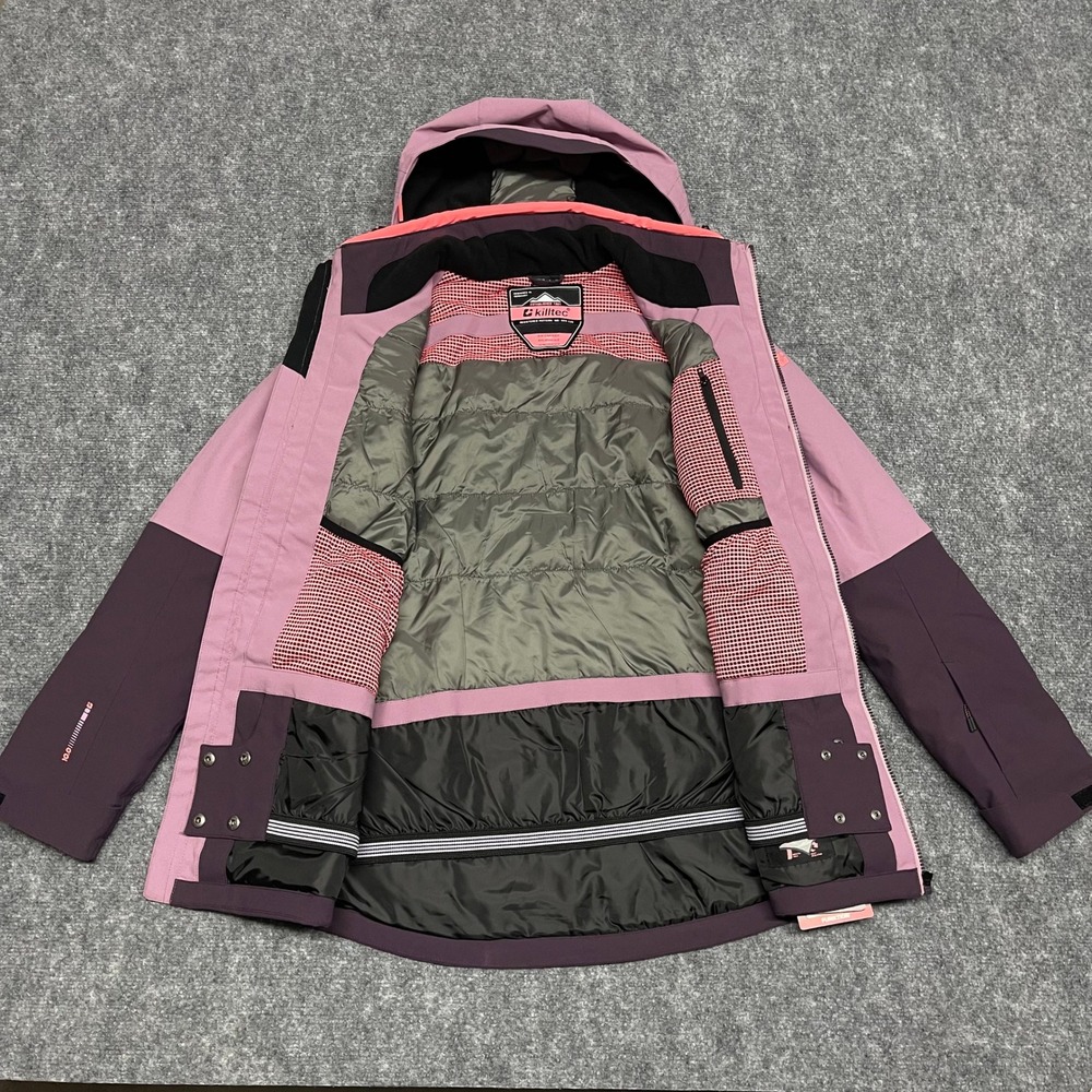 Killtec Jacket Womens Size 8 Purple Plum Functional Hooded Weatherproof Ski NEW - Picture 9 of 16